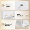 image:imageWLIVE 63 Dresser for Bedroom Modern 9 Drawer Dresser with Exclusive AntiTip Structure Wooden Chest of Drawers with Metal Handles for Living Room Hallway Closet Home Furniture Rustic BrownWhite