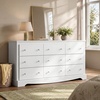 image:imageWLIVE 63 Dresser for Bedroom Modern 9 Drawer Dresser with Exclusive AntiTip Structure Wooden Chest of Drawers with Metal Handles for Living Room Hallway Closet Home Furniture Rustic BrownWhite