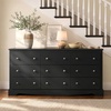 image:imageWLIVE 63 Dresser for Bedroom Modern 9 Drawer Dresser with Exclusive AntiTip Structure Wooden Chest of Drawers with Metal Handles for Living Room Hallway Closet Home Furniture Rustic BrownBlack