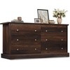 image:imageWLIVE 63 Dresser for Bedroom Modern 9 Drawer Dresser with Exclusive AntiTip Structure Wooden Chest of Drawers with Metal Handles for Living Room Hallway Closet Home Furniture Rustic BrownRustic Brown