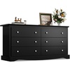 image:imageWLIVE 63 Dresser for Bedroom Modern 9 Drawer Dresser with Exclusive AntiTip Structure Wooden Chest of Drawers with Metal Handles for Living Room Hallway Closet Home Furniture Rustic BrownBlack
