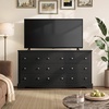 image:imageWLIVE 63 Dresser for Bedroom Modern 9 Drawer Dresser with Exclusive AntiTip Structure Wooden Chest of Drawers with Metal Handles for Living Room Hallway Closet Home Furniture Rustic BrownBlack