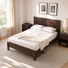 image:imageWLIVE Full Size Bed Frame with Tall Headboard Pine Solid Wood Platfrom  Wooden Slats Support No Box Spring Needed Easy Assembly NoiseFree MidCentury Modern Style Adjustable Level Feet BrownFull