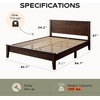 image:imageWLIVE Full Size Bed Frame with Tall Headboard Pine Solid Wood Platfrom  Wooden Slats Support No Box Spring Needed Easy Assembly NoiseFree MidCentury Modern Style Adjustable Level Feet BrownQueen