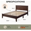 image:imageWLIVE Full Size Bed Frame with Tall Headboard Pine Solid Wood Platfrom  Wooden Slats Support No Box Spring Needed Easy Assembly NoiseFree MidCentury Modern Style Adjustable Level Feet BrownFull