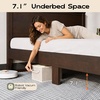 image:imageWLIVE Full Size Bed Frame with Tall Headboard Pine Solid Wood Platfrom  Wooden Slats Support No Box Spring Needed Easy Assembly NoiseFree MidCentury Modern Style Adjustable Level Feet BrownQueen
