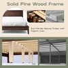 image:imageWLIVE Full Size Bed Frame with Tall Headboard Pine Solid Wood Platfrom  Wooden Slats Support No Box Spring Needed Easy Assembly NoiseFree MidCentury Modern Style Adjustable Level Feet BrownQueen