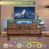image:imageWLIVE Grey Dresser TV Stand for 45 50 55 inch TV Entertainment Center with LED Lights amp Charging Station TV Media Console Table with 9 Fabric Drawers and Open Shelves for Living Room Dark GreyRustic Brown