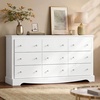 image:imageWLIVE 63 Dresser for Bedroom Modern 9 Drawer Dresser with Exclusive AntiTip Structure Wooden Chest of Drawers with Metal Handles for Living Room Hallway Closet Home Furniture Rustic BrownWhite