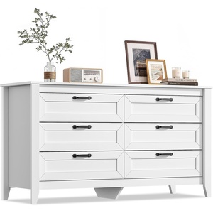 image:imageWLIVE 5 Drawer Black Dresser for Bedroom Unique AntiTip Structure Wood Chest of Drawers with Mental Handles Tall Storage Organizer Cabinet for Living Room Hallway Closet HomeWhite