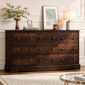 image:imageWLIVE 63 Dresser for Bedroom Modern 9 Drawer Dresser with Exclusive AntiTip Structure Wooden Chest of Drawers with Metal Handles for Living Room Hallway Closet Home Furniture Rustic BrownRustic Brown