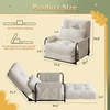 image:imageWLIVE Futon Sofa Bed Bean Bag Chair for Adults Floor Chair with Adjustable Backrest Armrest Pillow Low Profile for Living Room Single BeigeBeige
