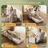 image:imageWLIVE Futon Sofa Bed Bean Bag Chair for Adults Floor Chair with Adjustable Backrest Armrest Pillow Low Profile for Living Room Single BeigeBeige