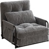 image:imageWLIVE Futon Sofa Bed Bean Bag Chair for Adults Floor Chair with Adjustable Backrest Armrest Pillow Low Profile for Living Room Single BeigeGrey