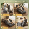 image:imageWLIVE Futon Sofa Bed Bean Bag Chair for Adults Floor Chair with Adjustable Backrest Armrest Pillow Low Profile for Living Room Single BeigeGrey