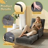 image:imageWLIVE Futon Sofa Bed Bean Bag Chair for Adults Floor Chair with Adjustable Backrest Armrest Pillow Low Profile for Living Room Single BeigeGrey