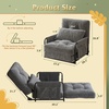 image:imageWLIVE Futon Sofa Bed Bean Bag Chair for Adults Floor Chair with Adjustable Backrest Armrest Pillow Low Profile for Living Room Single BeigeGrey