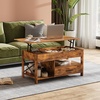 image:imageWLIVE 2Tier Coffee Table with XShape Frame Classic WhiteBrown