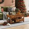 image:imageWLIVE 2Tier Coffee Table with XShape Frame Classic WhiteBrown