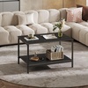 image:imageWLIVE 2Tier Coffee Table with XShape Frame Classic WhiteCharcoal Black