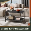 image:imageWLIVE 2Tier Coffee Table with XShape Frame Classic WhiteCharcoal Black