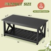 image:imageWLIVE 2Tier Coffee Table with XShape Frame Classic WhiteClassic Black