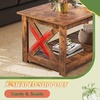 image:imageWLIVE 2Tier Coffee Table with XShape Frame Classic WhiteClassic Brown