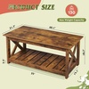 image:imageWLIVE 2Tier Coffee Table with XShape Frame Classic WhiteClassic Brown