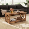 image:imageWLIVE 2Tier Coffee Table with XShape Frame Classic WhiteClassic Brown