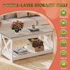 image:imageWLIVE 2Tier Coffee Table with XShape Frame Classic WhiteClassic White