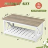 image:imageWLIVE 2Tier Coffee Table with XShape Frame Classic WhiteClassic White