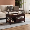 image:imageWLIVE 2Tier Coffee Table with XShape Frame Classic WhiteEspresso