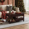 image:imageWLIVE 2Tier Coffee Table with XShape Frame Classic WhiteEspresso