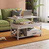 image:imageWLIVE 2Tier Coffee Table with XShape Frame Classic WhiteGrey
