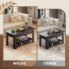 image:imageWLIVE 2Tier Coffee Table with XShape Frame Classic WhiteRetro Black