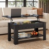 image:imageWLIVE 2Tier Coffee Table with XShape Frame Classic WhiteRetro Black Oak