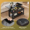 image:imageWLIVE 2Tier Coffee Table with XShape Frame Classic WhiteRetro Black Oak