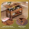 image:imageWLIVE 2Tier Coffee Table with XShape Frame Classic WhiteRetro Brown