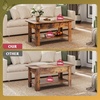 image:imageWLIVE 2Tier Coffee Table with XShape Frame Classic WhiteRetro Brown