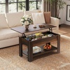 image:imageWLIVE 2Tier Coffee Table with XShape Frame Classic WhiteRetro Espresso