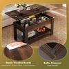 image:imageWLIVE 2Tier Coffee Table with XShape Frame Classic WhiteRetro Espresso