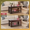 image:imageWLIVE 2Tier Coffee Table with XShape Frame Classic WhiteRetro Espresso