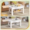 image:imageWLIVE 2Tier Coffee Table with XShape Frame Classic WhiteRetro White