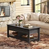 image:imageWLIVE 2Tier Coffee Table with XShape Frame Classic WhiteRustic Black