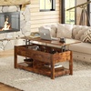 image:imageWLIVE 2Tier Coffee Table with XShape Frame Classic WhiteRustic Brown