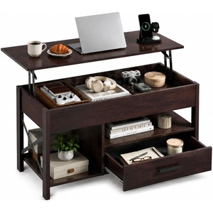 image:imageWLIVE 2Tier Coffee Table with XShape Frame Classic WhiteEspresso