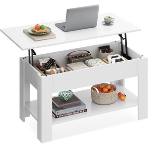 image:imageWLIVE 2Tier Coffee Table with XShape Frame Classic WhiteRetro White